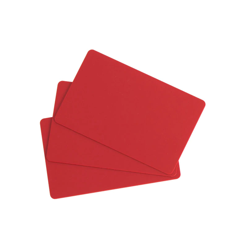 TARJETAS EN BLANCO PVC - ROJAS - 30MIL - 1 paquete de 100 tarjetas